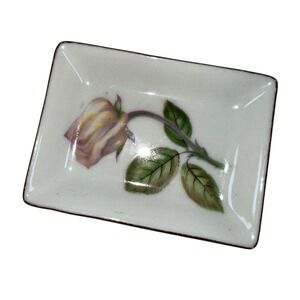 Antique Little Porcelain Dish - MCM Tulip with Gold Trim - Japan